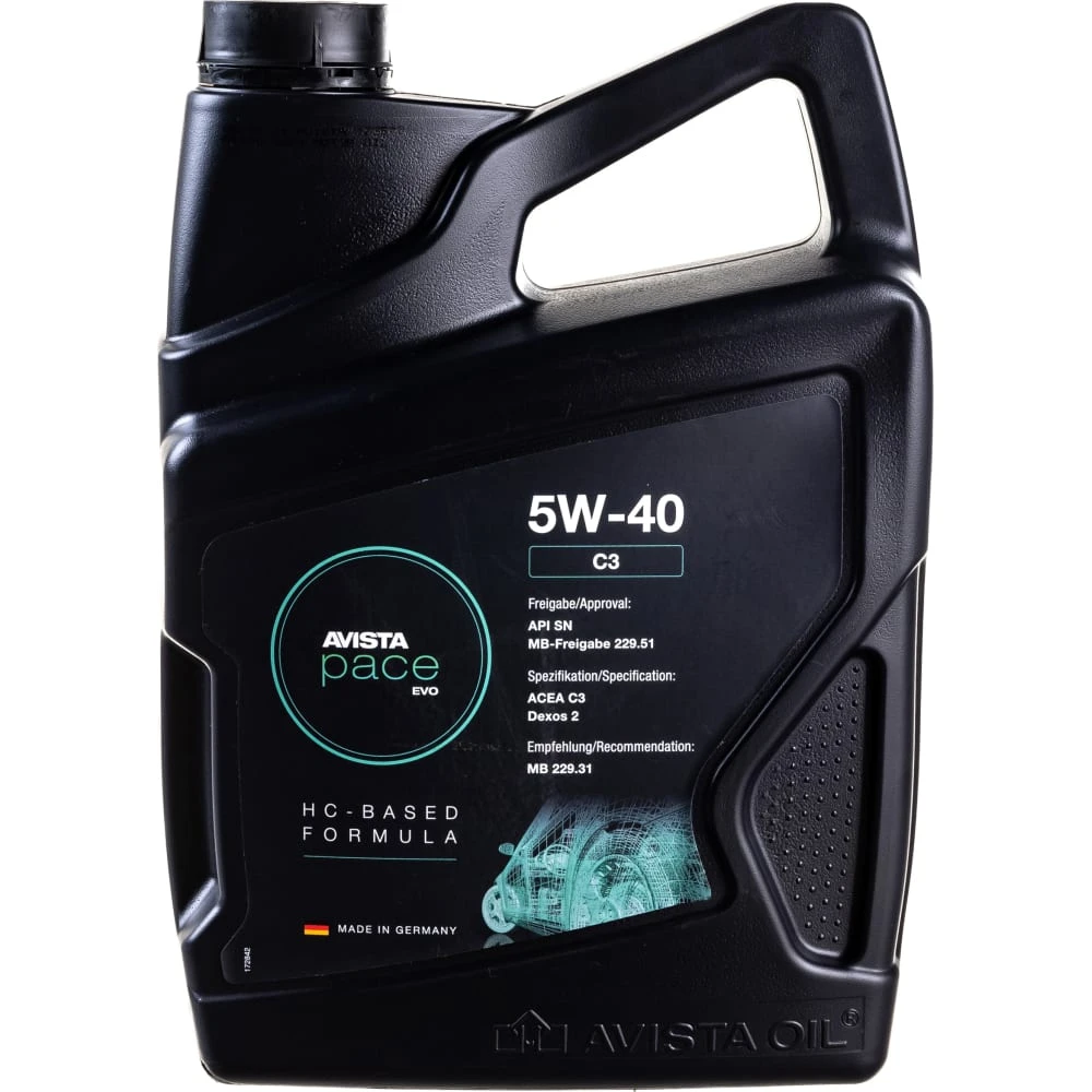 Масло моторное AVISTA PACE EVO C3 5W-40 5л 173512
