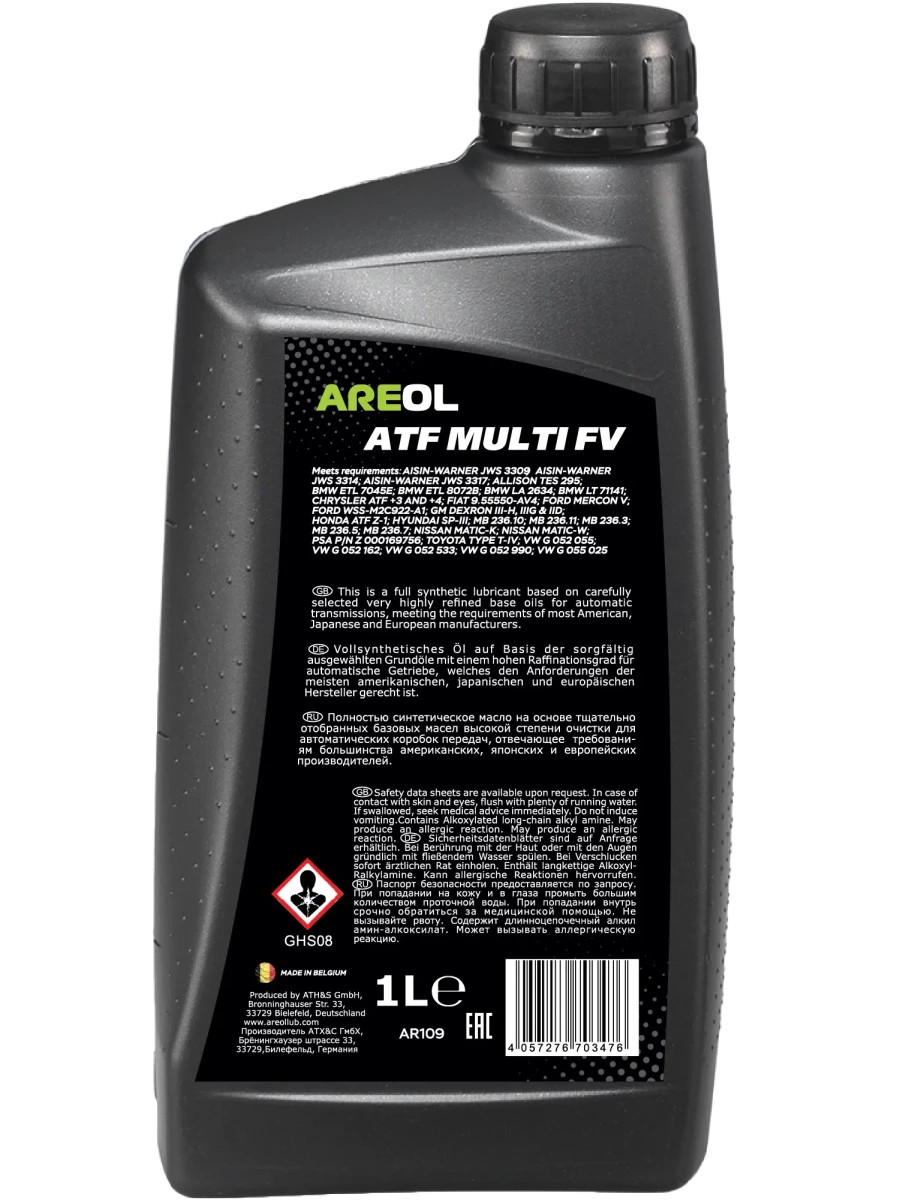 Изображение Трансмиссионное масло AREOL ATF MULTI FV 1л AR109 Трансмиссионное масло AREOL ATF MULTI FV 1л AR109