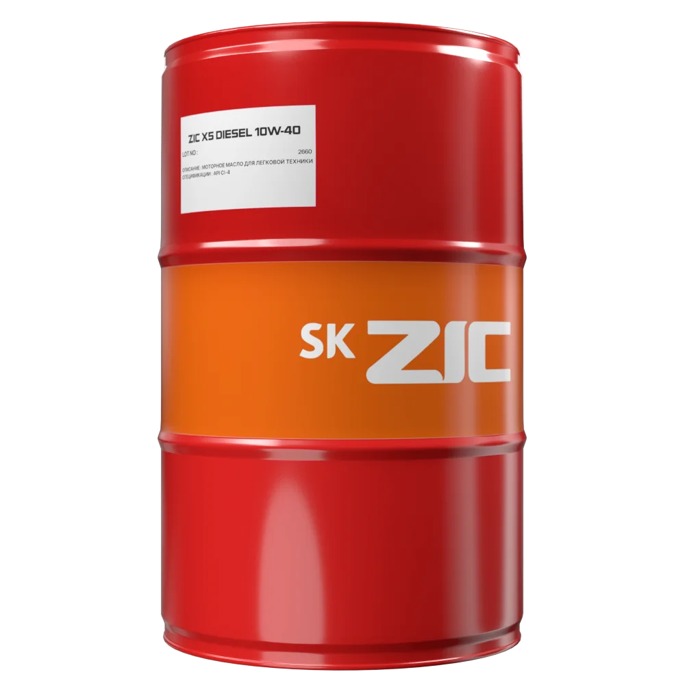 Изображение Масло моторное ZIC X5 DIESEL 10W-40 200л 202660 Масло моторное ZIC X5 DIESEL 10W-40 200л 202660
