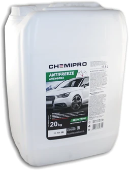 Изображение Антифриз Chemipro G11 готовый 20kg зеленый, 17.8л CHEMIPRO CH030 Антифриз Chemipro G11 готовый 20kg зеленый, 17.8л CHEMIPRO CH030
