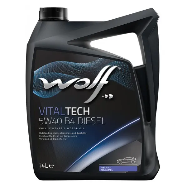 Изображение Масло моторное WOLF VITALTECH B4 DIESEL 5W-40 4л 26116/4 Масло моторное WOLF VITALTECH B4 DIESEL 5W-40 4л 26116/4