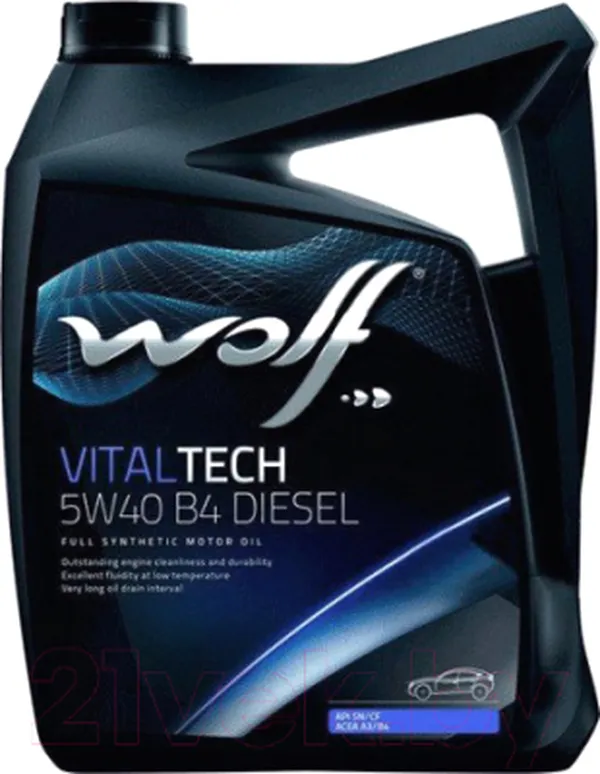 Изображение Масло моторное WOLF VITALTECH B4 DIESEL 5W-40 5л 26116/5 Масло моторное WOLF VITALTECH B4 DIESEL 5W-40 5л 26116/5