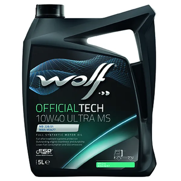 Изображение Масло моторное WOLF OFFICIALTECH ULTRA MS 10W-40 5л 65603/5 Масло моторное WOLF OFFICIALTECH ULTRA MS 10W-40 5л 65603/5