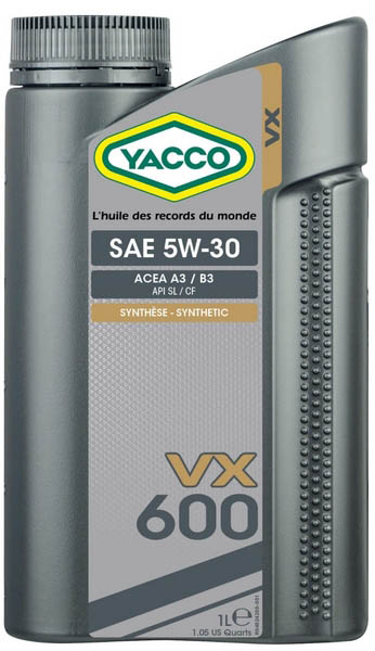 Масло моторное YACCO VX 600 5W-30 1л YACCO5W30VX6001