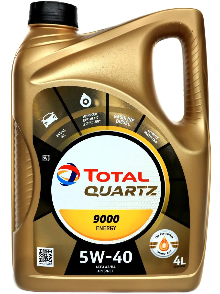 Масло моторное TOTAL 5W-40 4л TOTAL 5W40 QUARTZ 9000/4