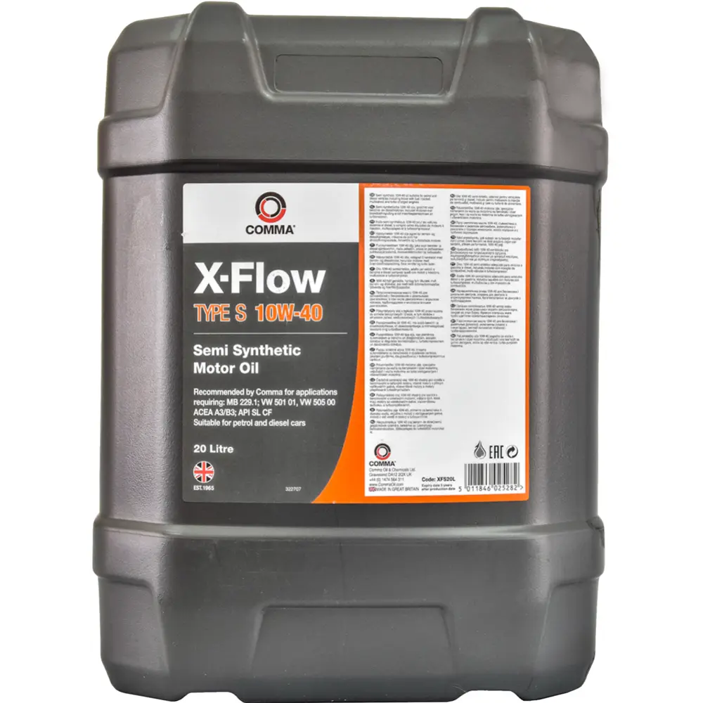 Масло моторное COMMA X-FLOW TYPE S 10W-40 20л XFS20L