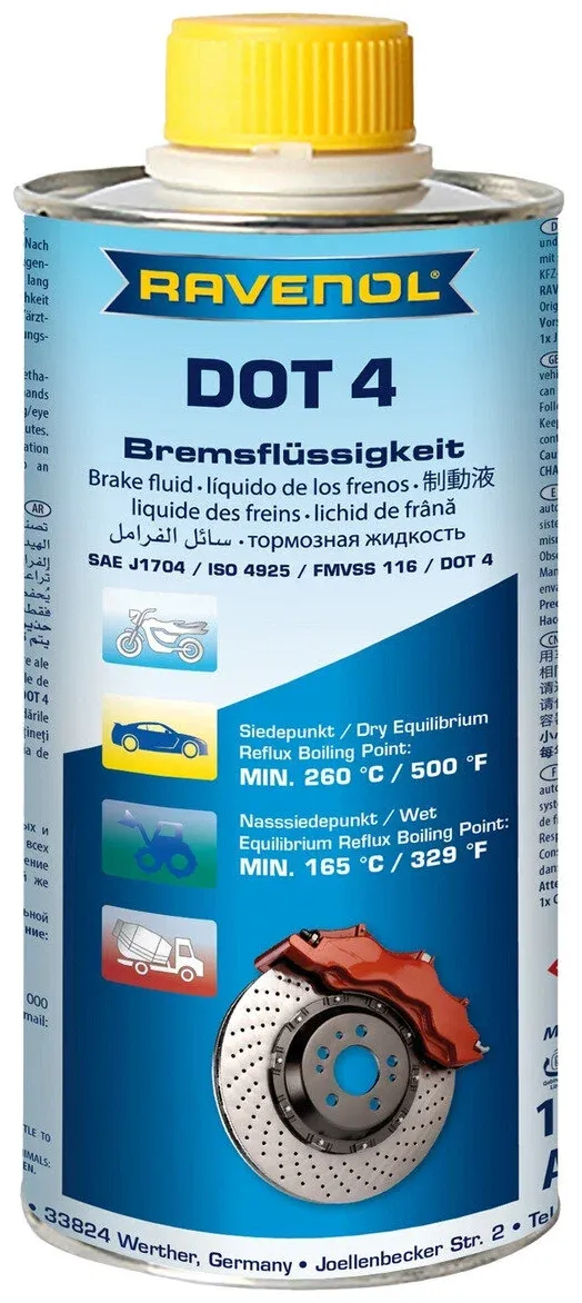 Жидкость тормозная RAVENOL DOT 4 0.5л 1350601-500-05-000
