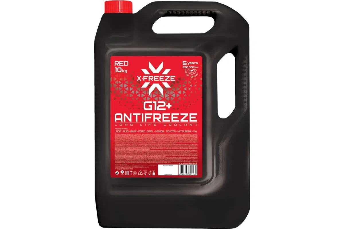 (91562) АНТИФРИЗ КРАСНЫЙ 10kg (8,9 л) G12+ (ГОТОВЫЙ) Red / до -40°С X-FREEZE 430140010