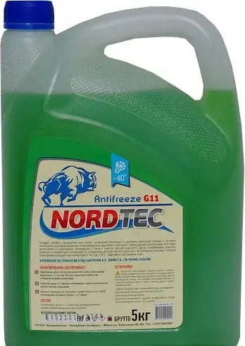 Антифриз NORDTEC NORDTEC ANTIFREEZE-40 G11 ЗЕЛЕНЫЙ 5КГ