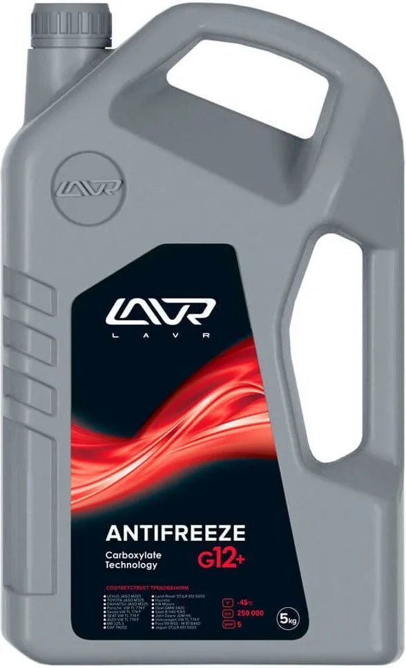 Охлаждающая жидкость Antifreeze G12+ -45°С LAVR, 5 кг LAVR LN1710