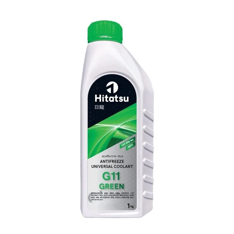 АНТИФРИЗ ЗЕЛЕНЫЙ Universal Coolant G11 GREEN 1кг готовый, (от -45 до +130 150.000км) HOAT HITATSU AFHG1