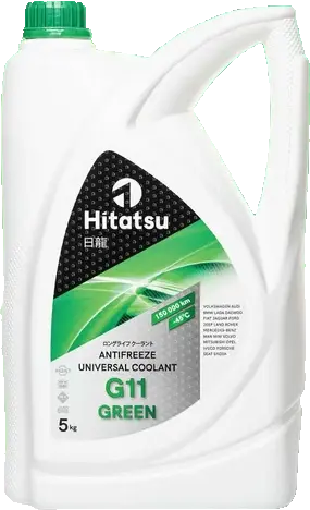 АНТИФРИЗ ЗЕЛЕНЫЙ Universal Coolant G11 GREEN 5кг готовый, (от -45 до +130 150.000км) HOAT HITATSU AFHG5