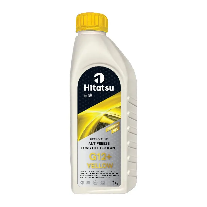 АНТИФРИЗ ЖЕЛТЫЙ Long Life Coolant G12+ YELLOW 1кг готовый, (от -45 до +130 250.000км) OAT HITATSU AFHY1