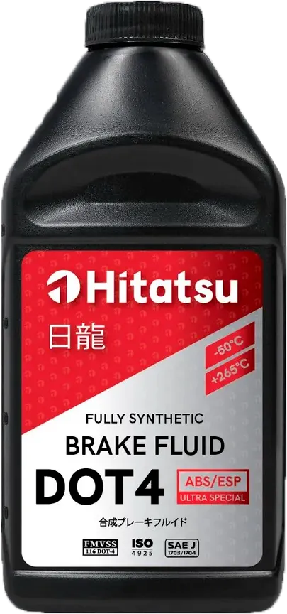 ЖИДКОСТЬ ТОРМОЗНАЯ 445г \ DOT4 ABS/ESP/ASR/DSR, FMVSS 116, SAE J1703, SAEJ1704 (-50/+265) HITATSU BFH105