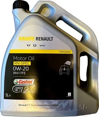 Масло моторное синтетическое 5л - для легк. авто, ACEA C5, Renault RN17FE CASTROL CASTROL 0W20 RN17 FE/5
