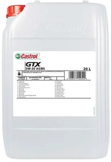 Масло моторное синтетическое 20л - для легк. авто, API SL, ACEA A5/B5, Ford WSS-M2C913-A/913-B/913-C/913-D, ILSAC GF-4 CASTROL CASTROL 5W30 GTX A5/B5/20
