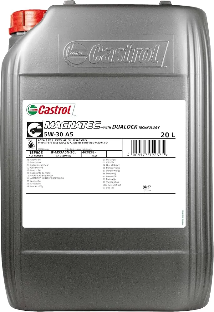Масло моторное синтетическое 20л - для легк. авто, API SN, ACEA A1/B1, A5/B5, Ford WSS-M2C913-C/913-D, ILSAC GF-5 CASTROL CASTROL 5W30 MAGNATEC A5/20