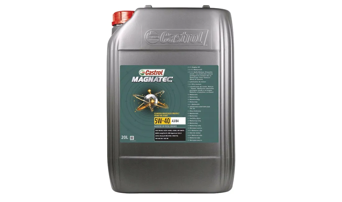 Масло моторное синтетическое 20л - для легк. авто, API SP, ACEA A3/B4, VW 502 00/505 00, MB 226.5/ 229.3, Renault RN 0700/RN 0710 CASTROL CASTROL 5W40 MAGNATEC A3/B4/20
