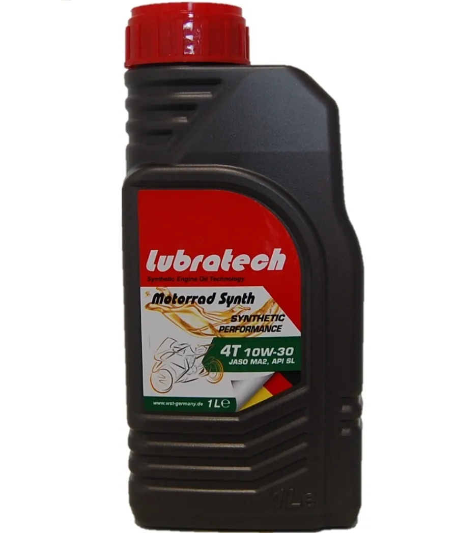 Масло моторное синтетическое 1л - для 4-тактных двигателей мототехники API SN, JASO MA2 LUBRATECH LUBRATECH 10W30 MOTORRAD SYNTH 4T/1
