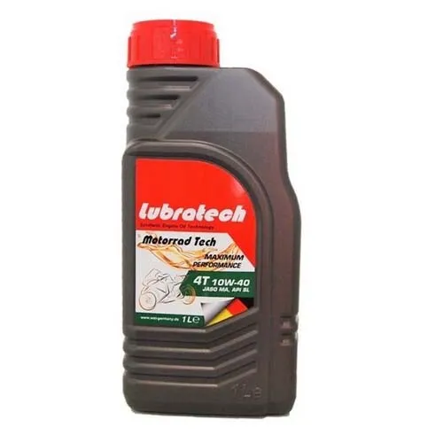 Масло моторное полусинтетическое 1л - для 4-тактных двигателей мототехники API SN, JASO MA LUBRATECH LUBRATECH 10W40 MOTORRAD TECH 4T/1
