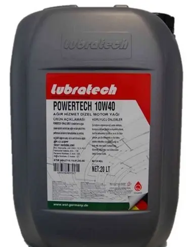 Масло моторное синтетическое 20л - API CJ-4, ACEA E6/E7, VOLVO VDS-3, RLD-2, MACK EO-N, MAN 3477/3271-1, SCANIA LDF-2, MB 228.51, DEUTZ DQC III-10 LA, CAT ECF-1-a, MTU TYPE 3.1 LUBRATECH LUBRATECH 10W40 POWERTECH/20
