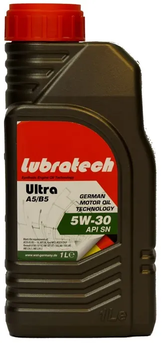 Масло моторное синтетическое 1л - API SN, ACEA A5/B5, FORD WSS M2C913-D, MB 226.3/226.5, VW 501.01/502.00/505.00, RN 0700/0710 LUBRATECH LUBRATECH 5W30 ULTRA A5/B5/1