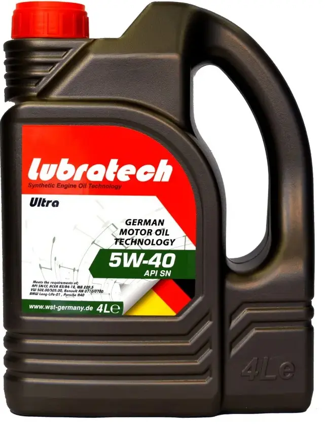 Масло моторное синтетическое 4л - API SN/CF, ACEA C3-16, VW 505.01 LUBRATECH LUBRATECH 5W40 ULTRA 505.01/4