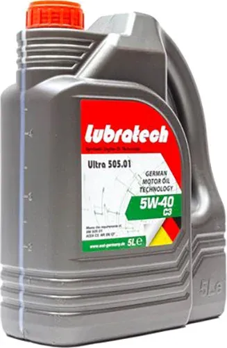 Масло моторное синтетическое 5л - API SN/CF, ACEA C3-16, VW 505.01 LUBRATECH LUBRATECH 5W40 ULTRA 505.01/5