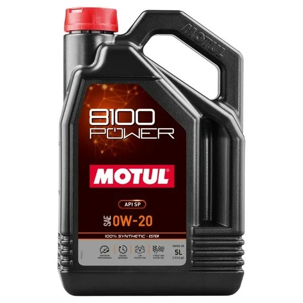 МАСЛО МОТОРНОЕ 0W20 (5L) 8100 POWER 100% Synthetic - ESTER \API SP MOTUL 112711