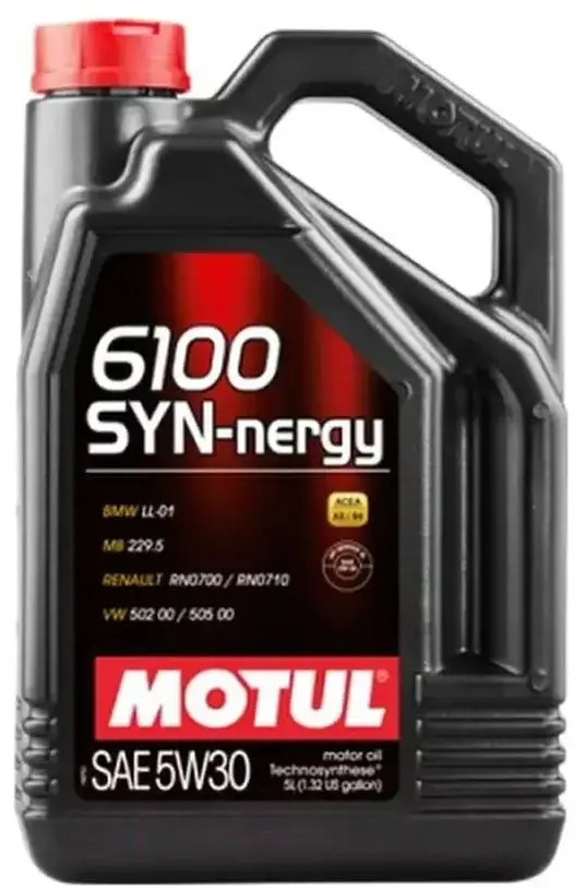 5W30 (5L) 6100 SYN-NERGY МАСЛО МОТОРНОЕ ACEA A3/B4, API SERVICE SL (замена 107972 ) MOTUL 113439