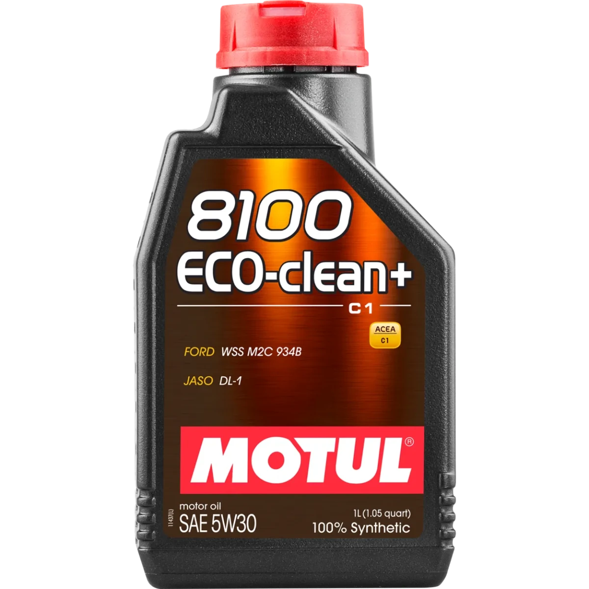 5W30 (1L) 8100 ECO-CLEAN+ МАСЛО МОТОРНОЕ\ACEA C1 JASO DL-1 FORD WSS M2C 934 B STJLR.03.5005 MOTUL 113551
