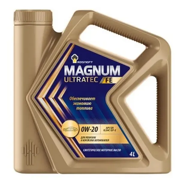 Масло моторное синтетическое 4л - для легк. авто, API SN, ILSAC GF-5 ROSNEFT ROSNEFT 0W20 MAGNUM ULTRATEC FE/4