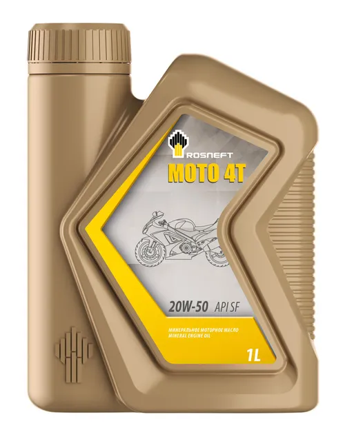Масло моторное минеральное 1л - для 4T мототехники, на минерал. основе, API SF, JASO MA2 ROSNEFT ROSNEFT 20W50 MOTO 4T/1