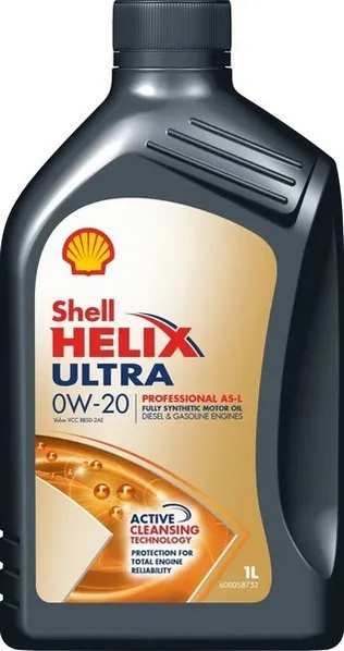 Масло моторное синтетическое 1л - API SN, ACEA C5, Volvo VCC RBS0-2AE (Volvo, Geely) SHELL SHELL 0W20 HELIX ULTRA PROFESSIONAL AS-L/1