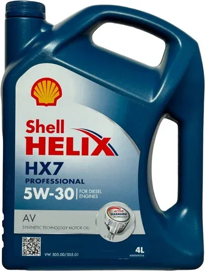 Масло моторное полусинтетическое 4л - ACEA C3, VW 505.00/505.01 SHELL SHELL 5W30 HELIX HX7 PROFESSIONAL AV/4