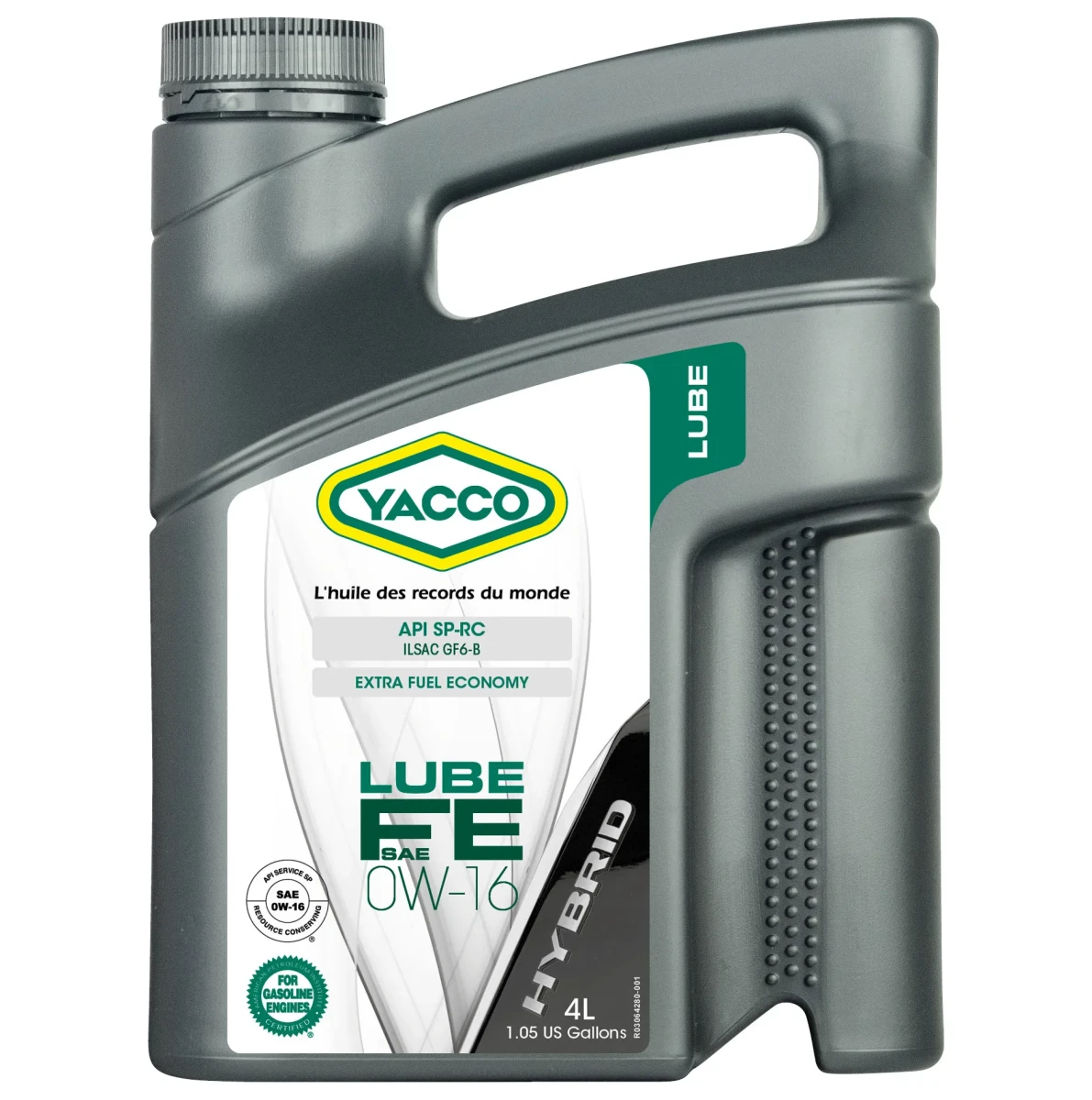Масло моторное синтетическое 4л - API SP-RC, ILSAC GF-6B YACCO YACCO 0W16 LUBE FE/4