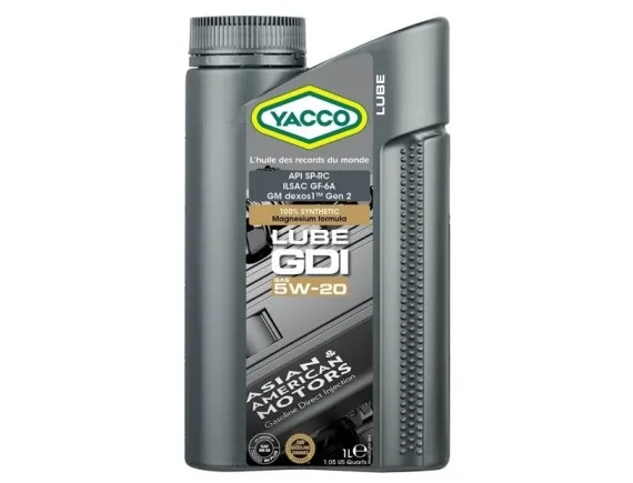 Масло моторное синтетическое 1л - ILSAC GF-6A, API SP-RC, SN PLUS, SN-RC, SN, GM dexos1 gen2, Ford WSS-M2C946-A,Chrysler MS 6395, GM 6094M YACCO YACCO 5W20 LUBE GDI/1