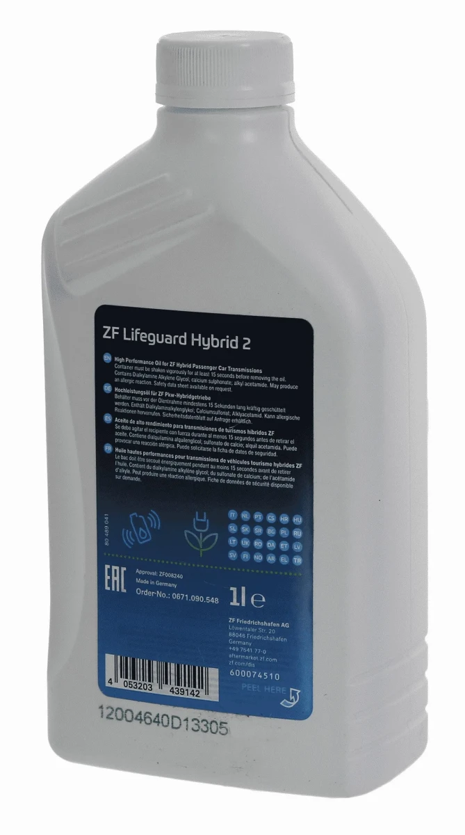 Трансмиссионное масло ZF LIFEGUARD HYBRID 2 л 0671.090.548