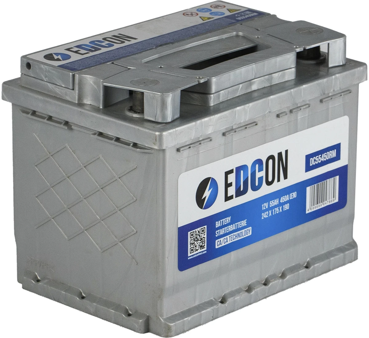 Аккумулятор 55 ач 450 а 242x175x190 мм 0 (-+) обратная EDCON DC55450RM