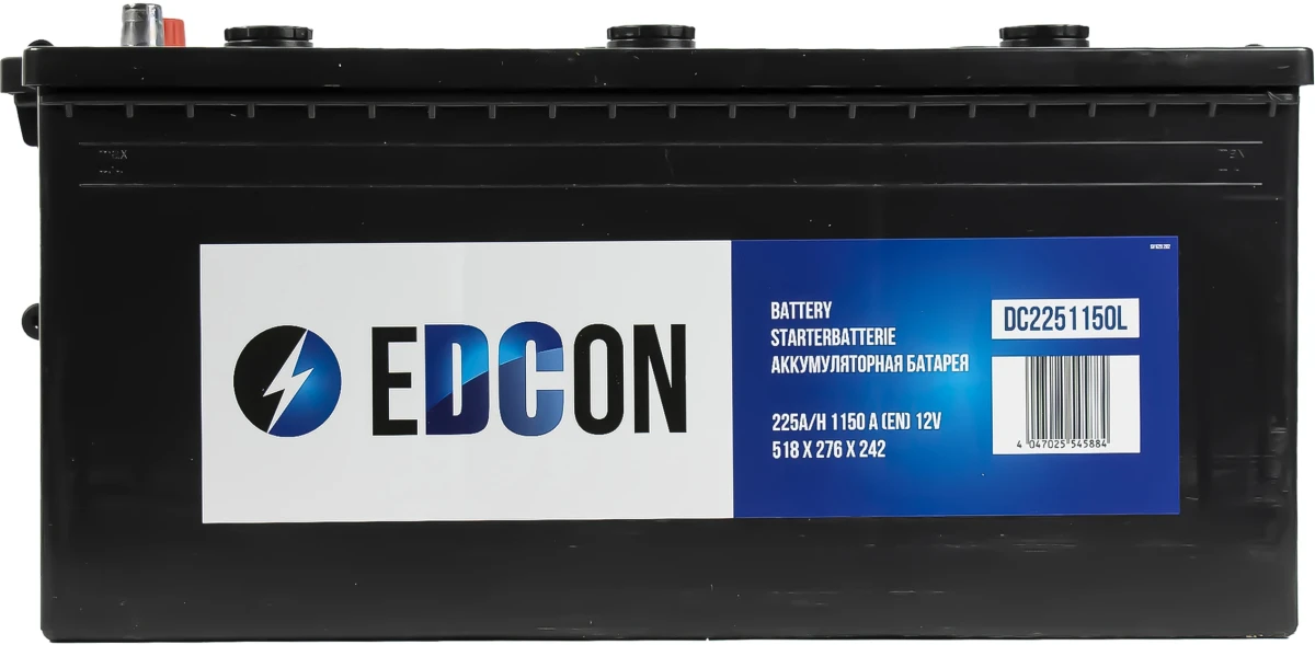 Изображение Аккумуляторная батарея +слева 225Ah 1150A 518/276/242 EDCON DC2251150L Аккумуляторная батарея +слева 225Ah 1150A 518/276/242 EDCON DC2251150L