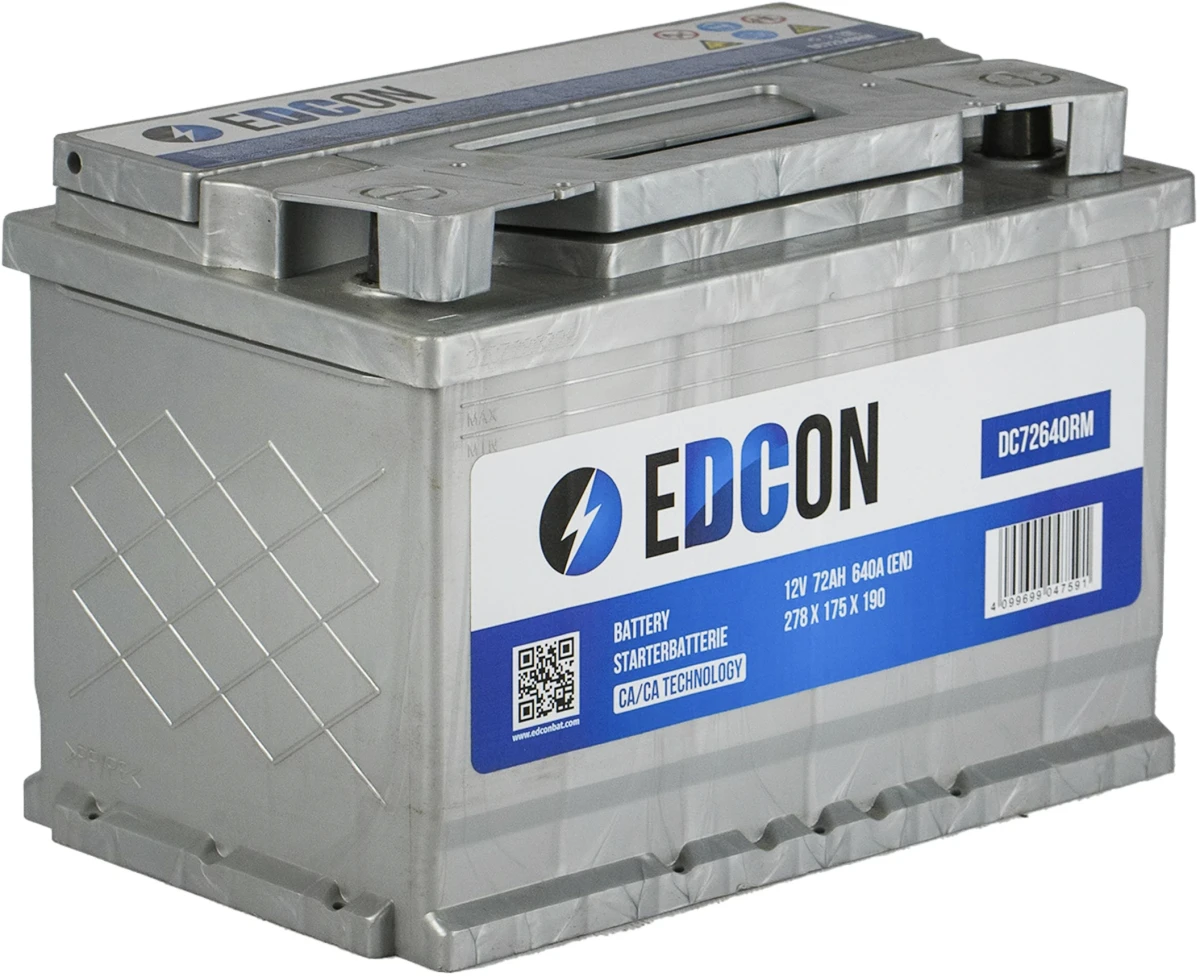 Аккумулятор 72 ач 640 а 278x175x190 мм 0 (-+) обратная EDCON DC72640RM