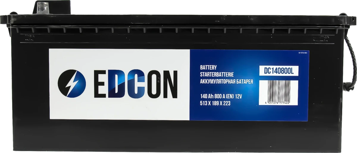 Изображение Аккумулятор 140 ач 800 а 513x189x223 мм 3 (+-) боковая обратная EDCON DC140800L Аккумулятор 140 ач 800 а 513x189x223 мм 3 (+-) боковая обратная EDCON DC140800L