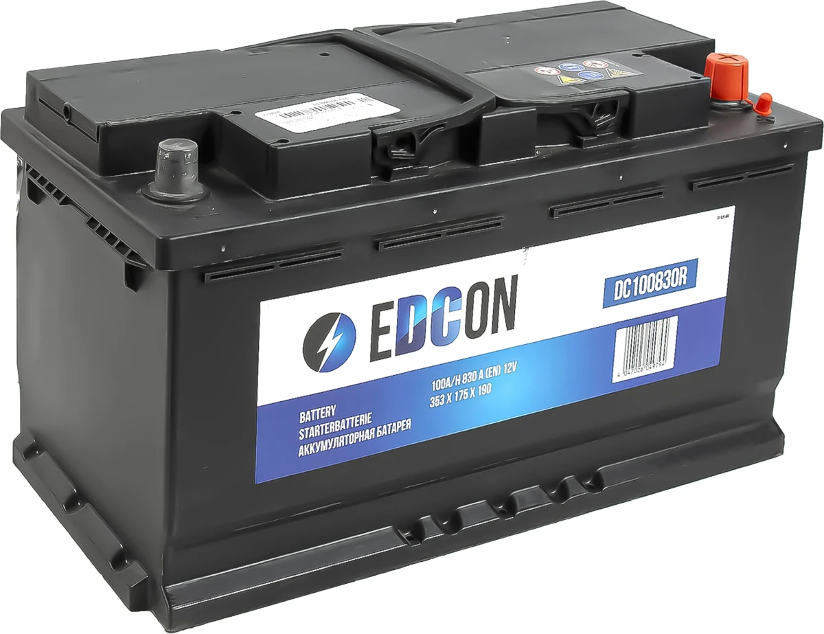Аккумуляторная батарея 100Ah 830A + справа 353х175х190 B13 EDCON DC100830R
