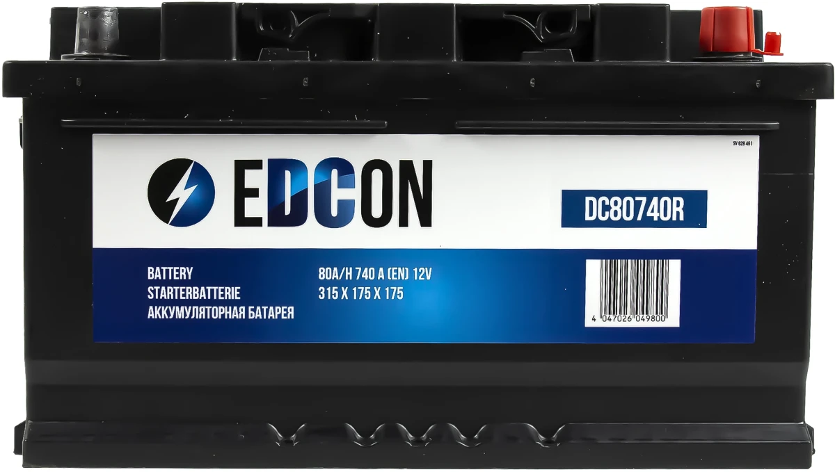 Изображение Аккумуляторная батарея 80Ah 740A + справа 315х175х175 B13 EDCON DC80740R Аккумуляторная батарея 80Ah 740A + справа 315х175х175 B13 EDCON DC80740R
