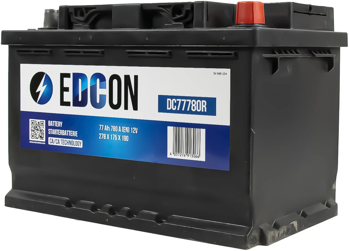 Изображение Аккумулятор 77 ач 780 а 278x175x190 мм 0 (-+) обратная EDCON DC77780R Аккумулятор 77 ач 780 а 278x175x190 мм 0 (-+) обратная EDCON DC77780R