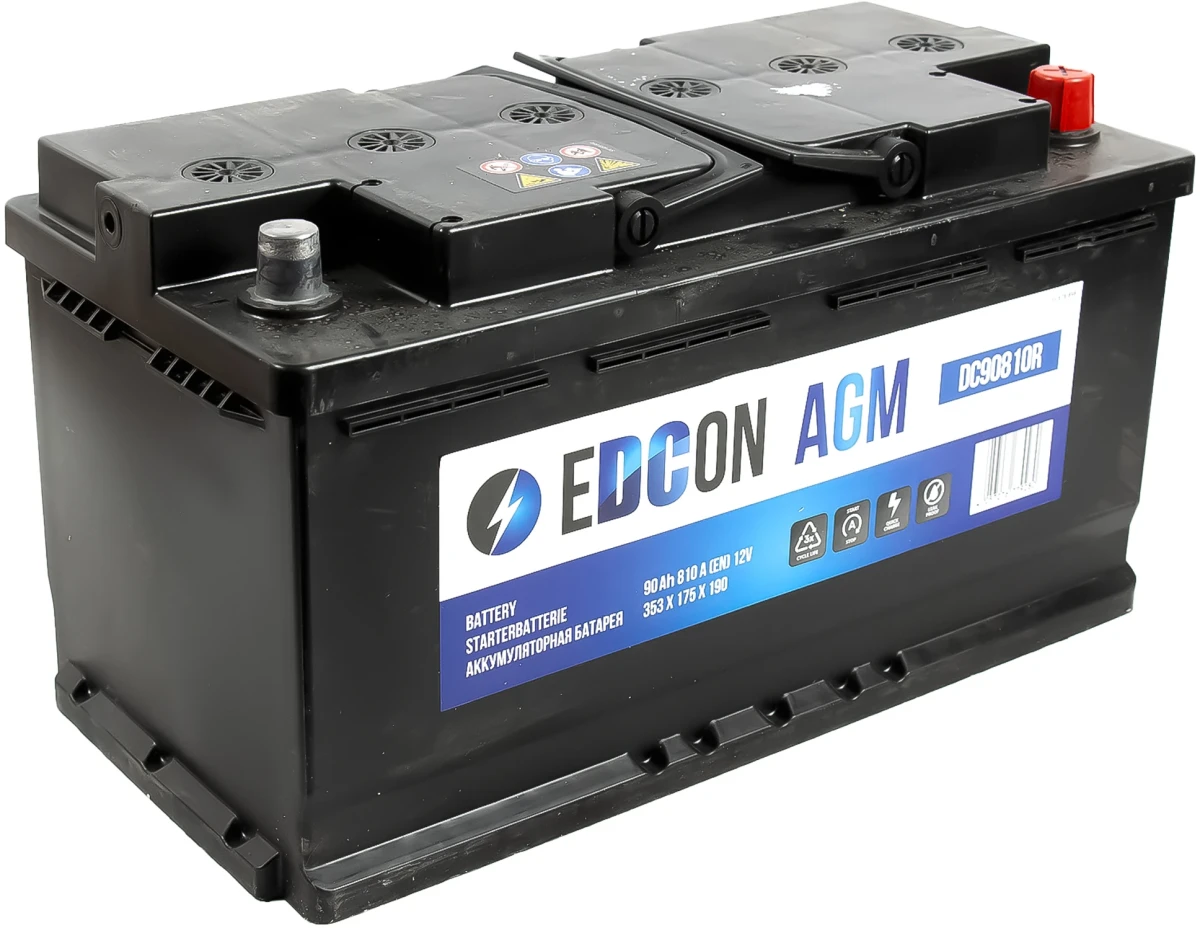 Аккумулятор 95 ач 810 а 353x175x190 мм 0 (-+) обратная EDCON DC90810R