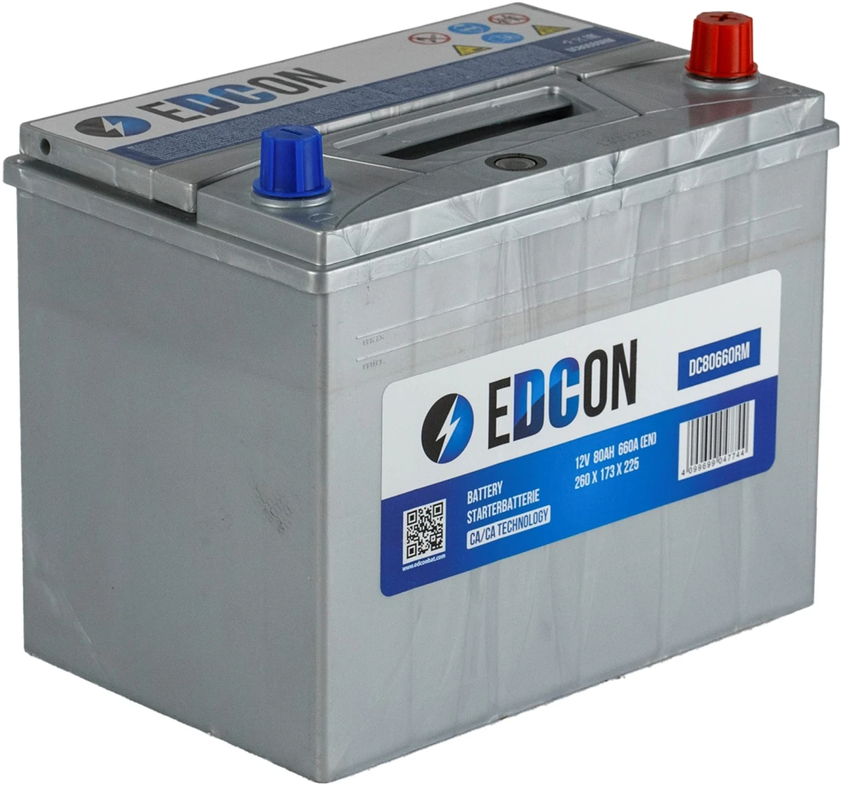Аккумулятор 80 ач 660 а 260x173x225 мм 0 (-+) обратная EDCON DC80660RM