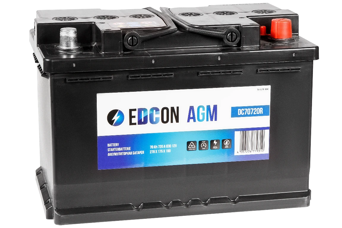 Изображение Аккумулятор 70 ач 720 а 278x175x190 мм 0 (-+) обратная EDCON DC70720R Аккумулятор 70 ач 720 а 278x175x190 мм 0 (-+) обратная EDCON DC70720R