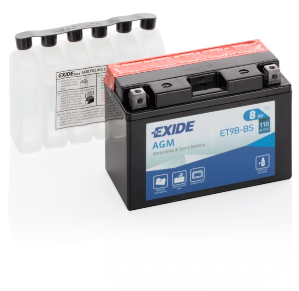 Изображение Стартерная аккумуляторная батарея EXIDE ET9B-BS Стартерная аккумуляторная батарея EXIDE ET9B-BS