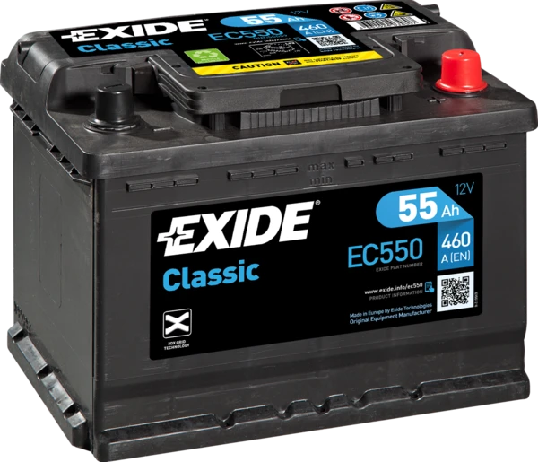 Изображение Стартерная аккумуляторная батарея EXIDE EC550 Стартерная аккумуляторная батарея EXIDE EC550